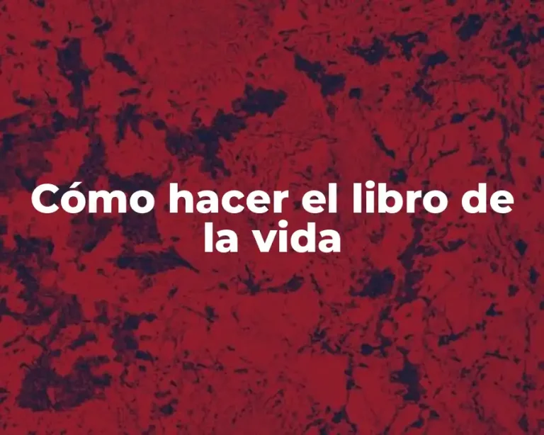 Cómo hacer el libro de la vida