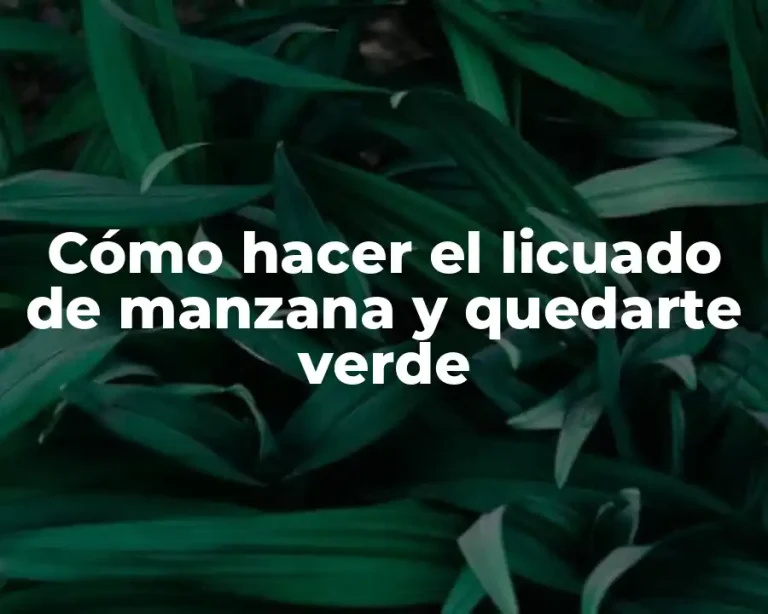 Cómo hacer el licuado de manzana y quedarte verde