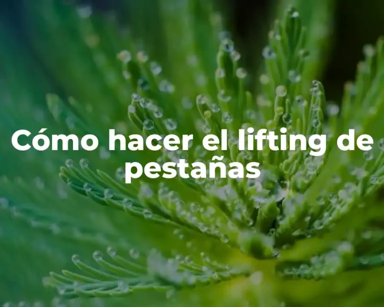 Cómo hacer el lifting de pestañas