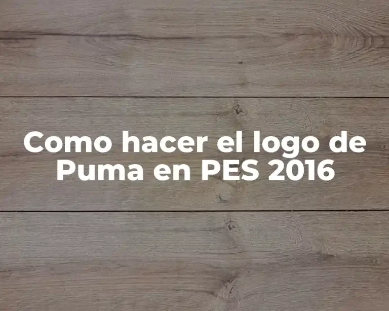 Como hacer el logo de Puma en PES 2016