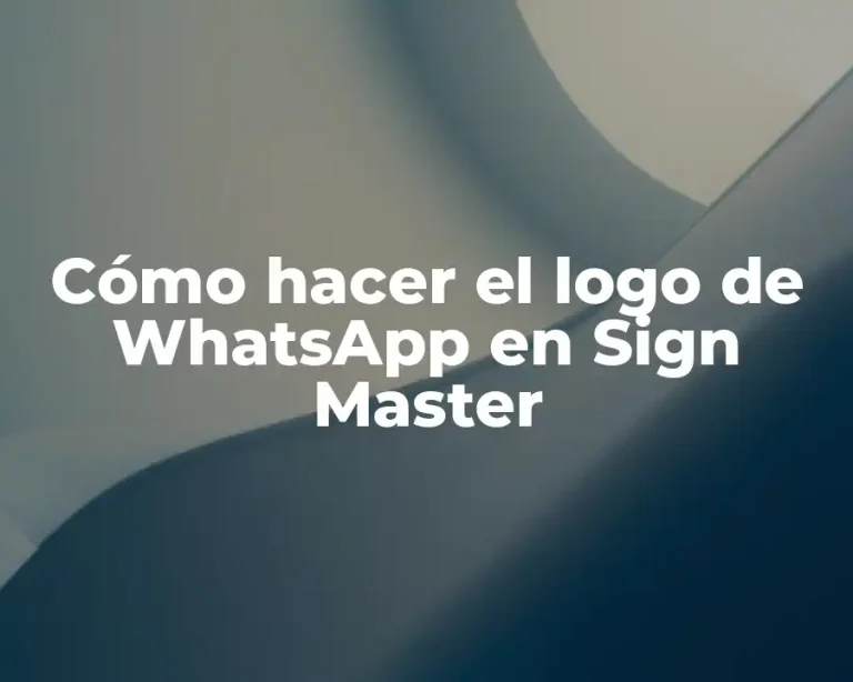 Cómo hacer el logo de WhatsApp en Sign Master