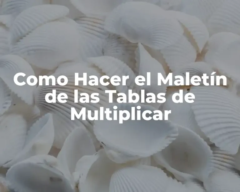 Como Hacer el Maletín de las Tablas de Multiplicar