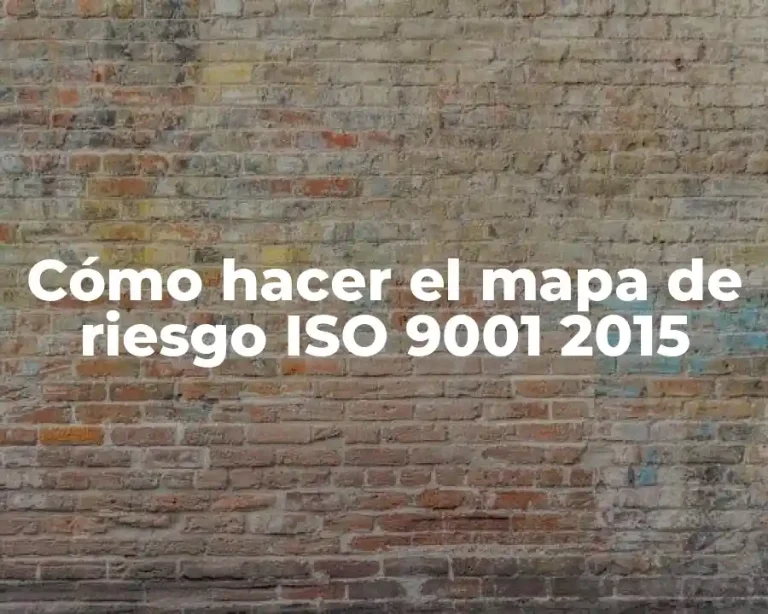 Cómo hacer el mapa de riesgo ISO 9001 2015