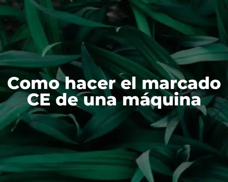 Como hacer el marcado CE de una máquina