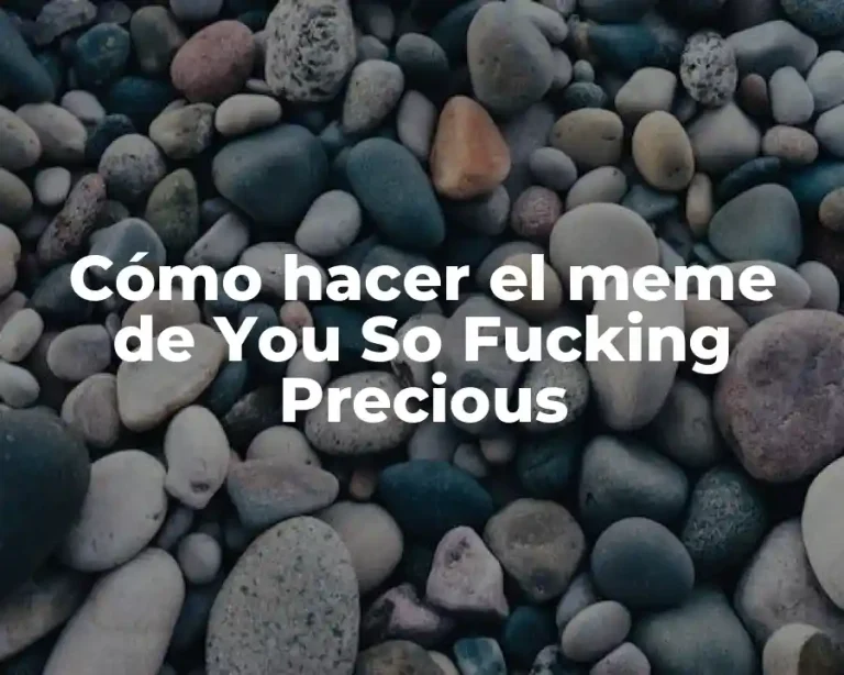 Cómo hacer el meme de You So Fucking Precious