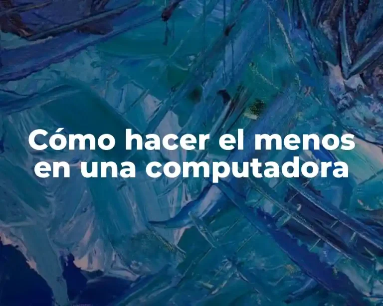 Cómo hacer el menos en una computadora