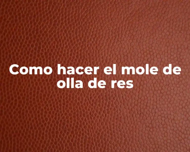 Como hacer el mole de olla de res