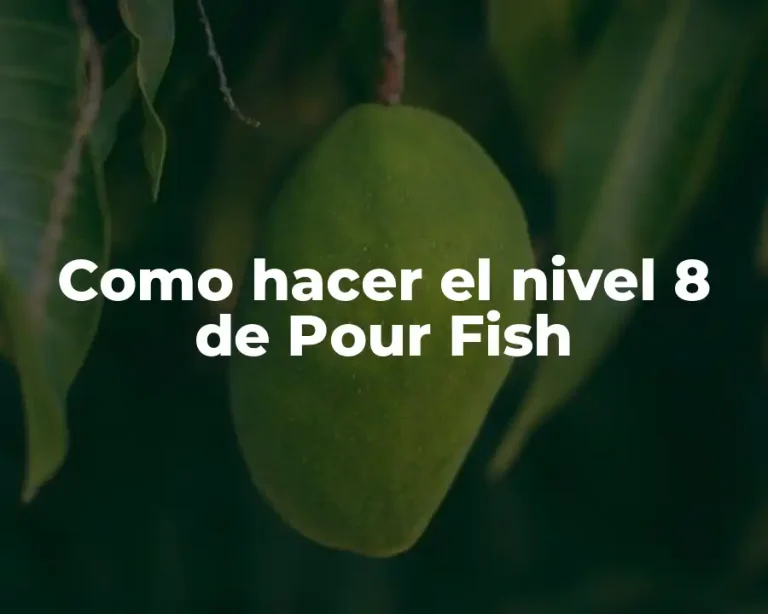 Como hacer el nivel 8 de Pour Fish