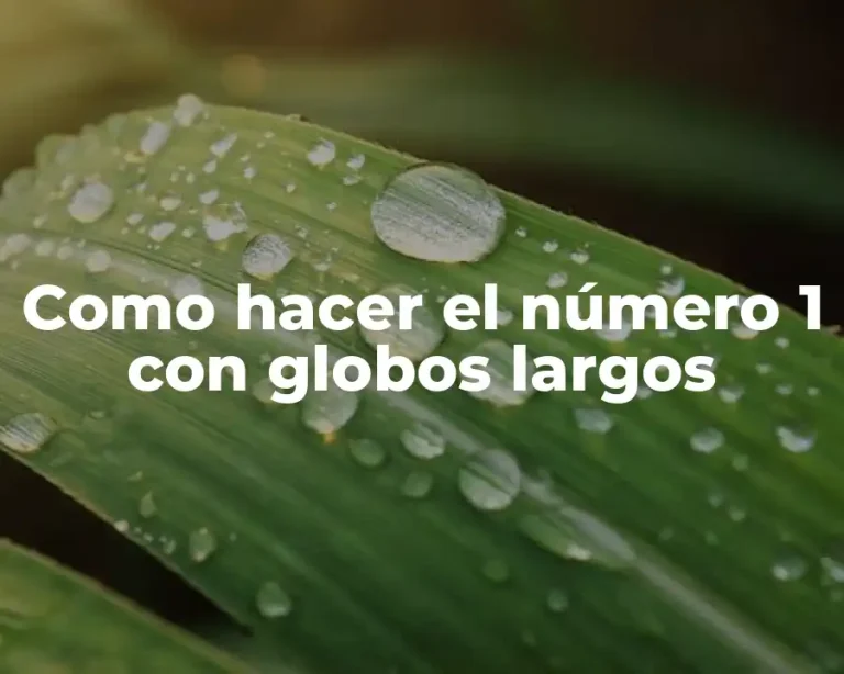 Como hacer el número 1 con globos largos
