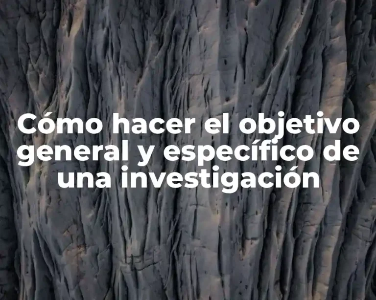 Cómo hacer el objetivo general y específico de una investigación