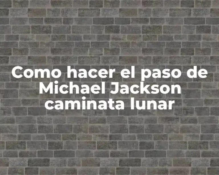 Como hacer el paso de Michael Jackson caminata lunar