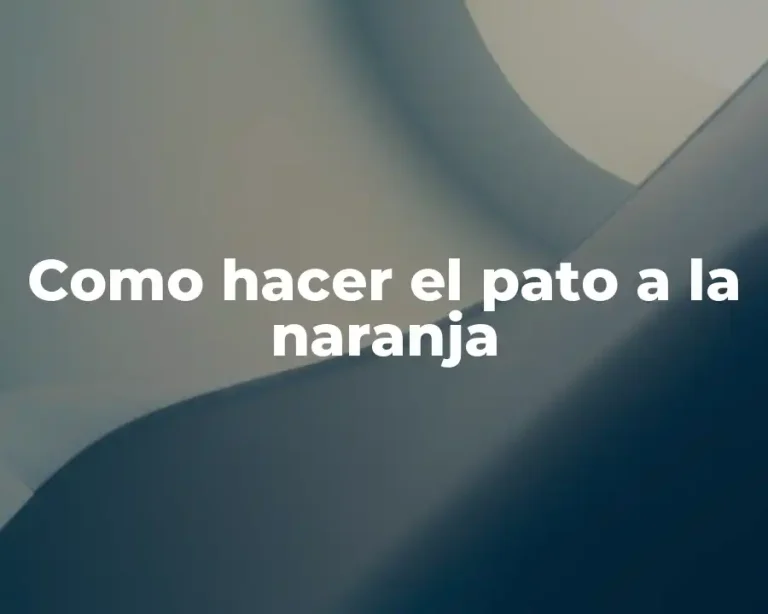 Como hacer el pato a la naranja