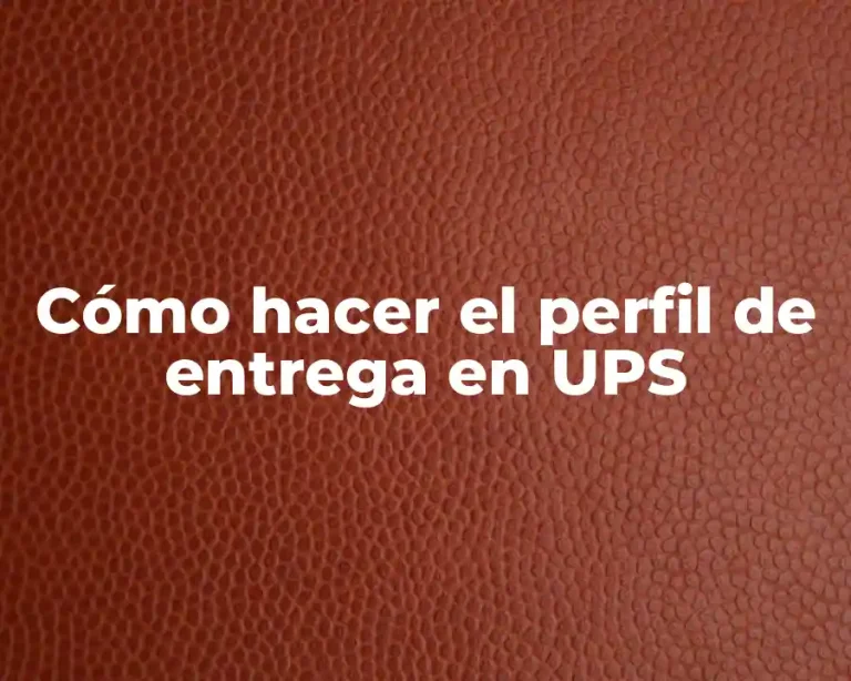 Cómo hacer el perfil de entrega en UPS