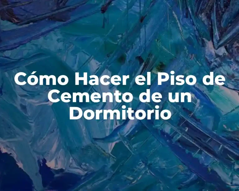 Cómo Hacer el Piso de Cemento de un Dormitorio
