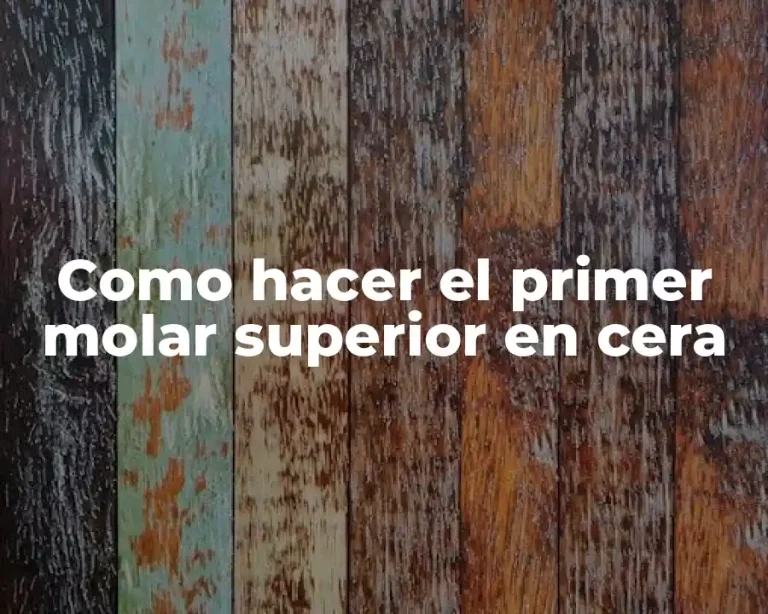 Como hacer el primer molar superior en cera