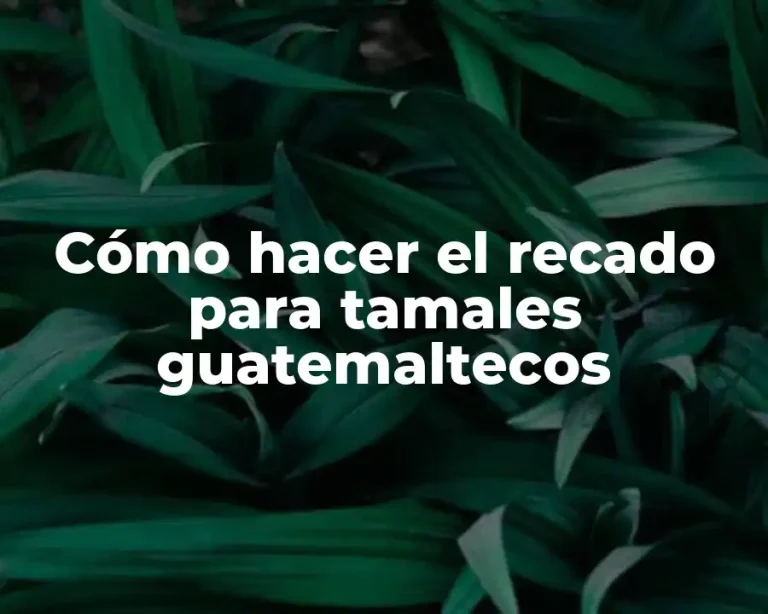 Cómo hacer el recado para tamales guatemaltecos