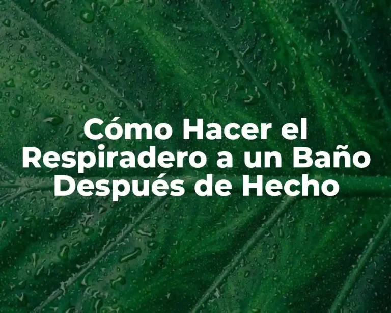 Cómo Hacer el Respiradero a un Baño Después de Hecho