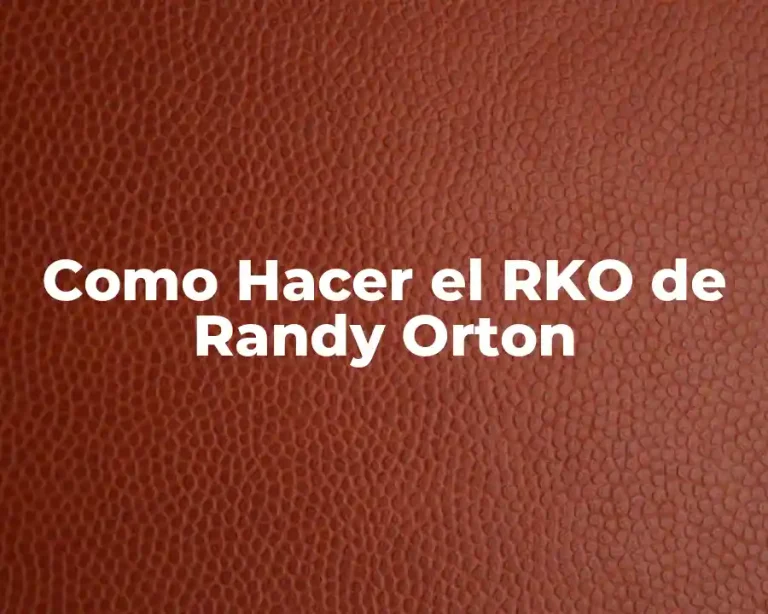 Como Hacer el RKO de Randy Orton