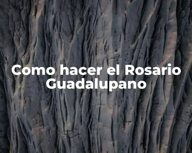 Como hacer el Rosario Guadalupano