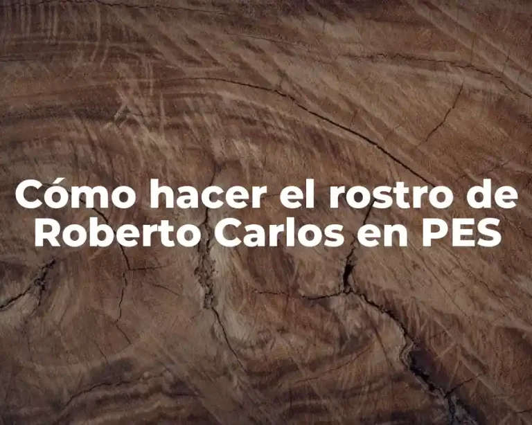 Cómo hacer el rostro de Roberto Carlos en PES