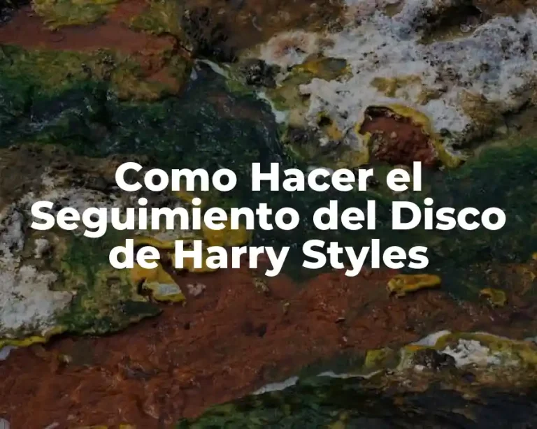 Como Hacer el Seguimiento del Disco de Harry Styles