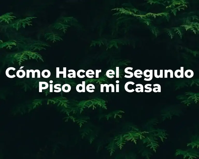 Cómo Hacer el Segundo Piso de mi Casa