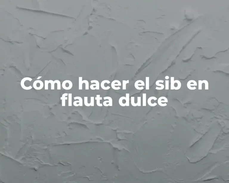 Cómo hacer el sib en flauta dulce