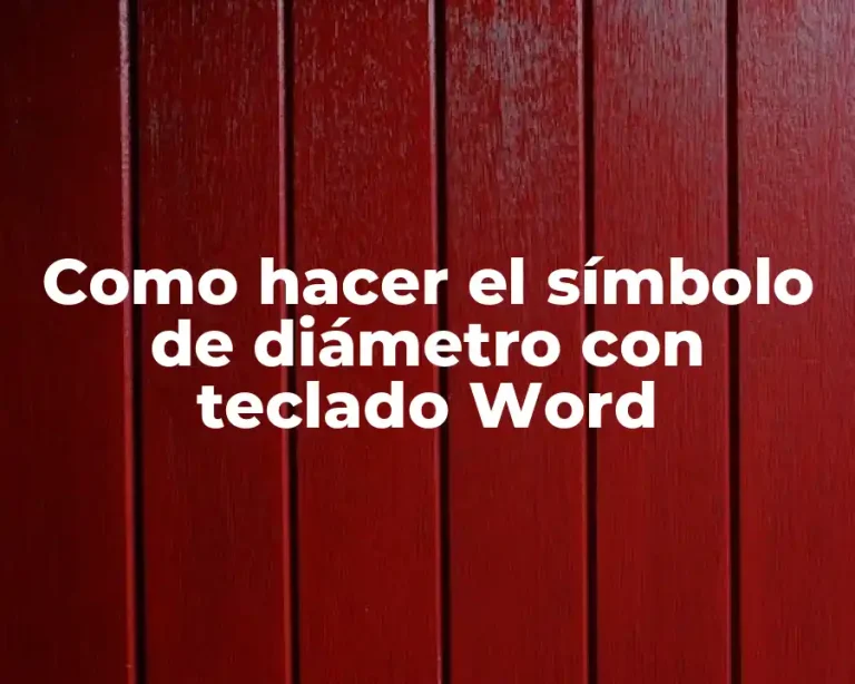 Como hacer el símbolo de diámetro con teclado Word
