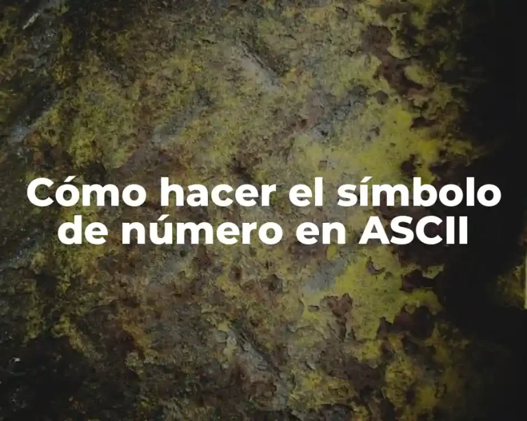 Cómo hacer el símbolo de número en ASCII