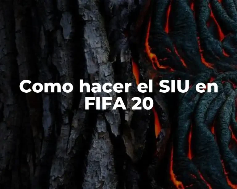 Como hacer el SIU en FIFA 20