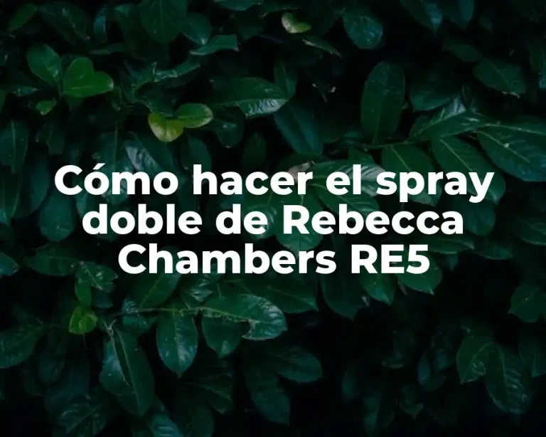 Cómo hacer el spray doble de Rebecca Chambers RE5