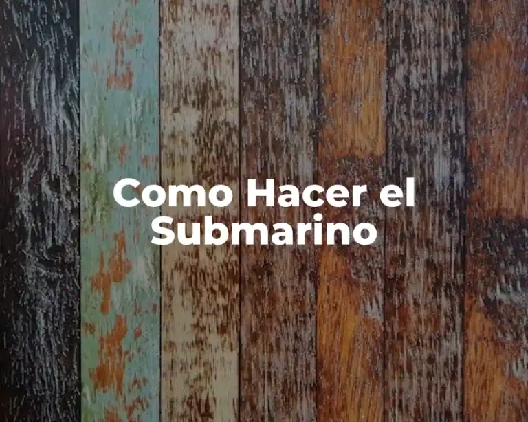 Como Hacer el Submarino