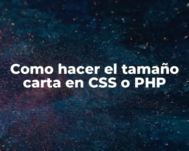 Como hacer el tamaño carta en CSS o PHP