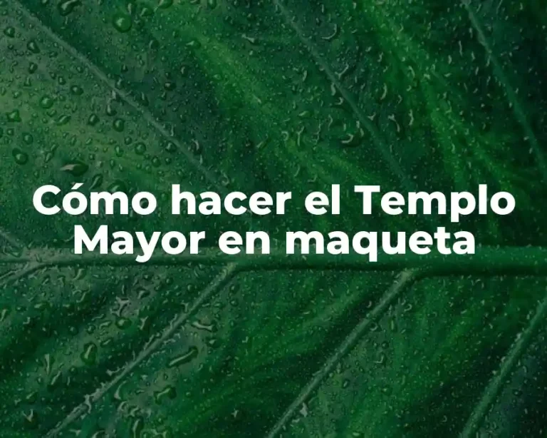 Cómo hacer el Templo Mayor en maqueta