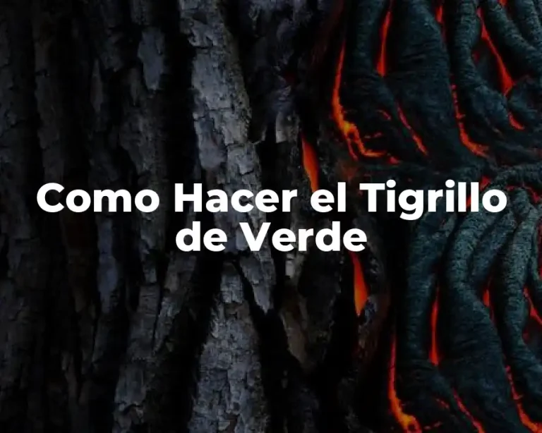 Como Hacer el Tigrillo de Verde