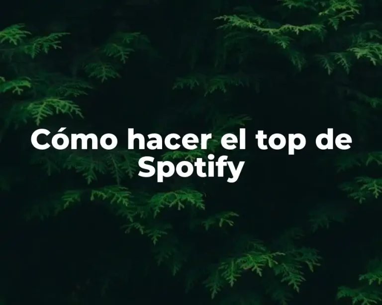 Cómo hacer el top de Spotify