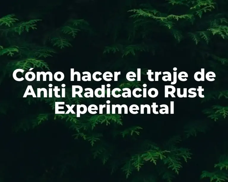 Cómo hacer el traje de Aniti Radicacio Rust Experimental