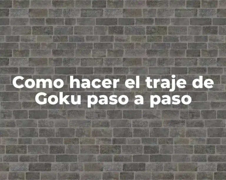 Como hacer el traje de Goku paso a paso