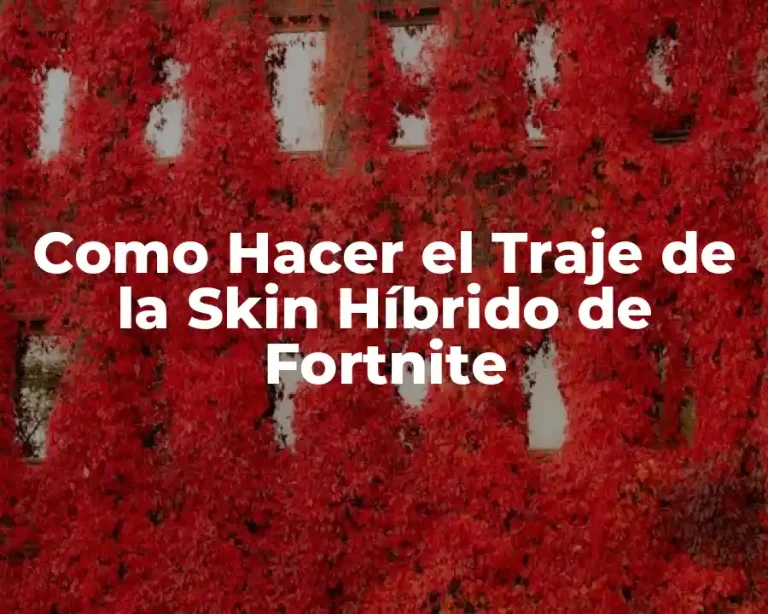 Como Hacer el Traje de la Skin Híbrido de Fortnite
