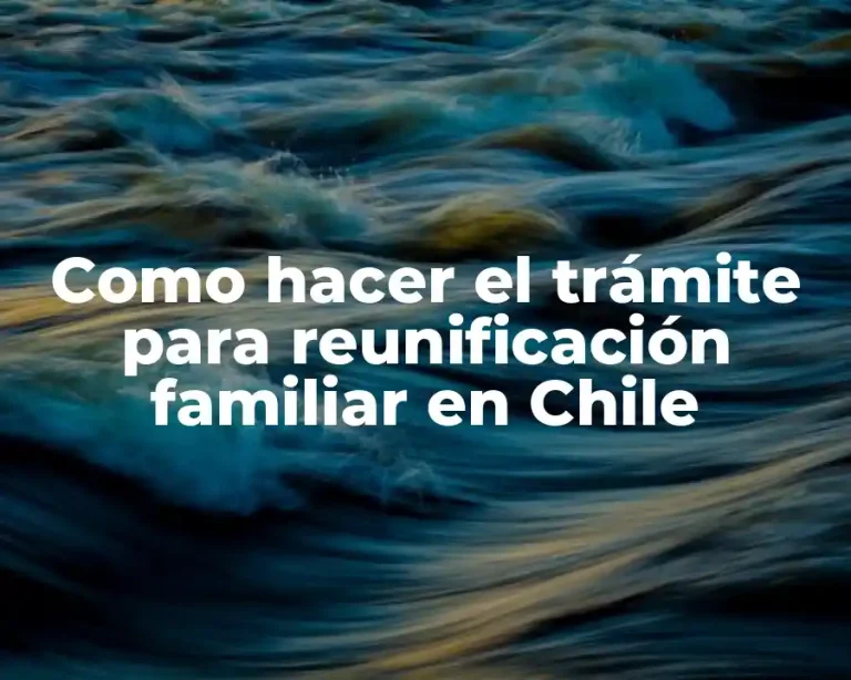Como hacer el trámite para reunificación familiar en Chile