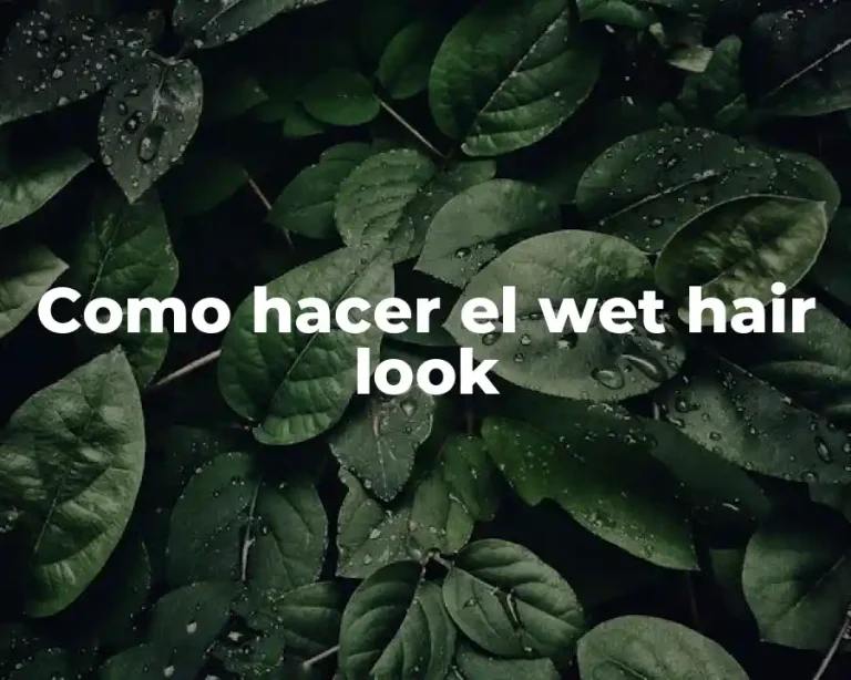 Como hacer el wet hair look