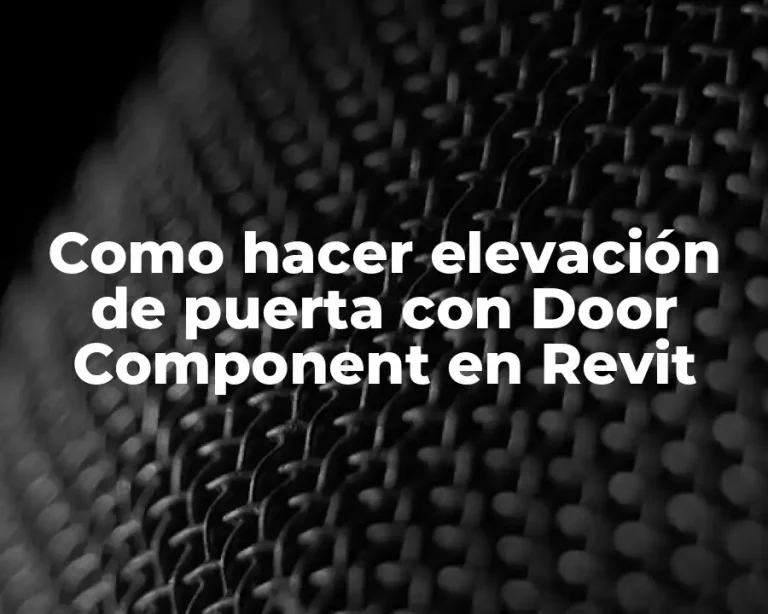 Como hacer elevación de puerta con Door Component en Revit