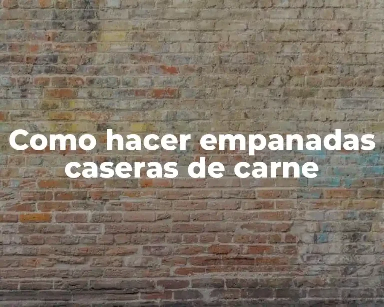 Como hacer empanadas caseras de carne