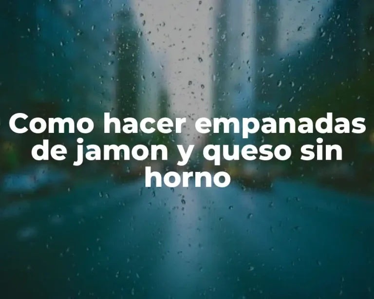 Como hacer empanadas de jamon y queso sin horno