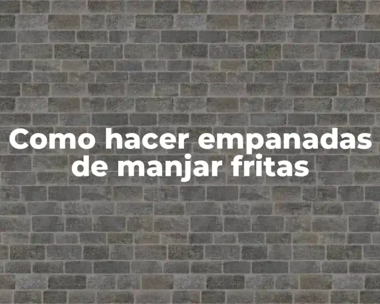 Como hacer empanadas de manjar fritas