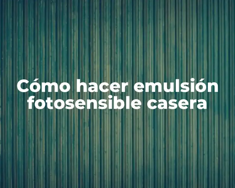 Cómo hacer emulsión fotosensible casera