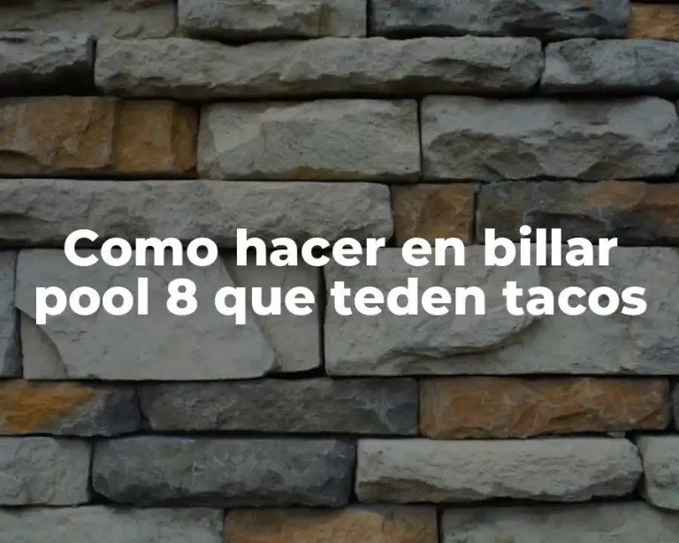 Como hacer en billar pool 8 que teden tacos