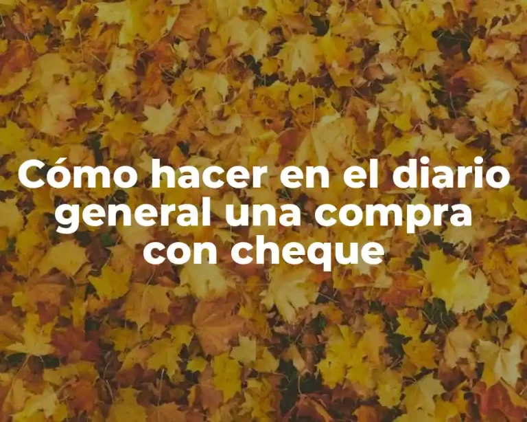 Cómo hacer en el diario general una compra con cheque
