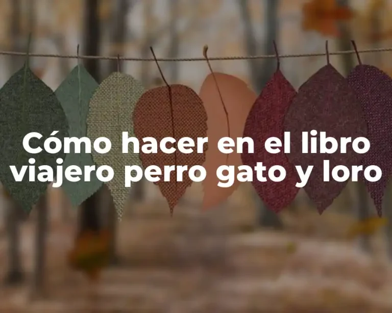 Cómo hacer en el libro viajero perro gato y loro