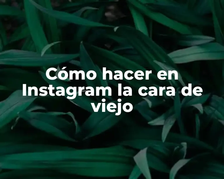 Cómo hacer en Instagram la cara de viejo